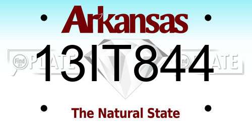 13IT844 Arkansas License Plate