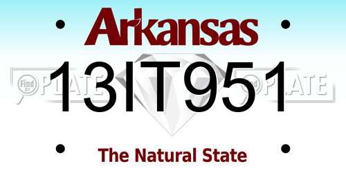 13IT951 Arkansas License Plate