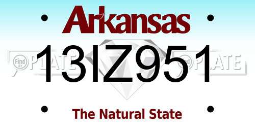 13IZ951 Arkansas License Plate