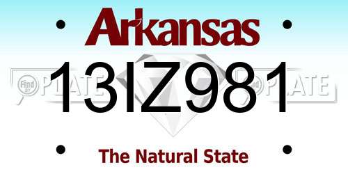 13IZ981 Arkansas License Plate