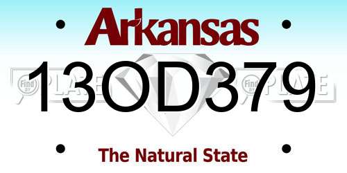 13OD379 Arkansas License Plate