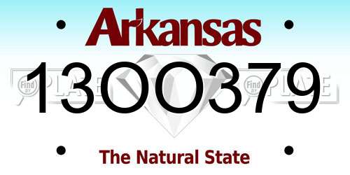 13OO379 Arkansas License Plate