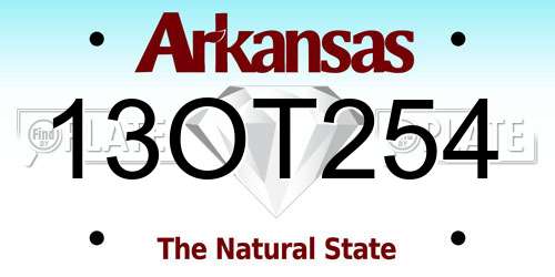13OT254 Arkansas License Plate