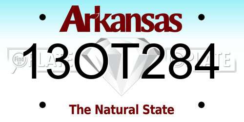 13OT284 Arkansas License Plate