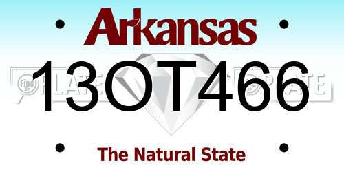 13OT466 Arkansas License Plate