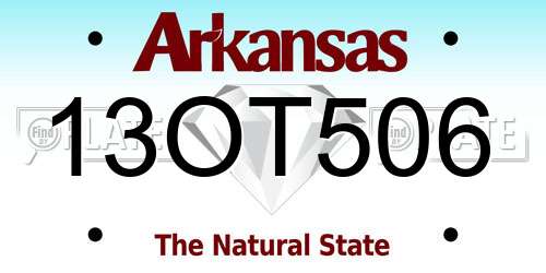 13OT506 Arkansas License Plate