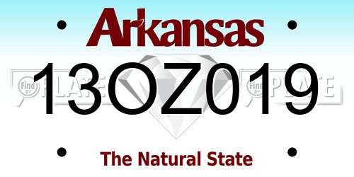 13OZ019 Arkansas License Plate
