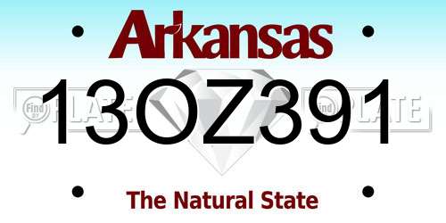 13OZ391 Arkansas License Plate
