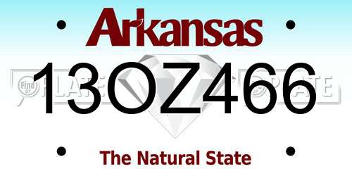 13OZ466 Arkansas License Plate