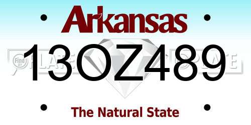 13OZ489 Arkansas License Plate