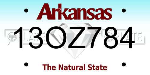 13OZ784 Arkansas License Plate