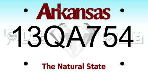 13QA754 Arkansas License Plate