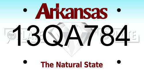 13QA784 Arkansas License Plate