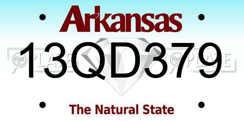13QD379 Arkansas License Plate
