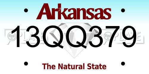13QQ379 Arkansas License Plate