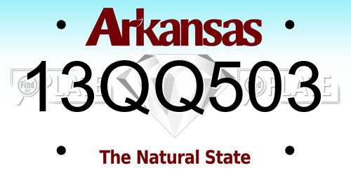 13QQ503 Arkansas License Plate