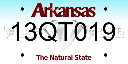 13QT019 Arkansas License Plate