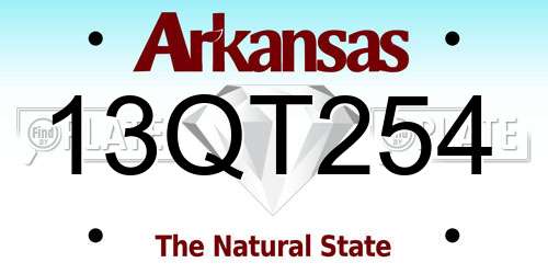 13QT254 Arkansas License Plate