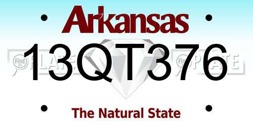 13QT376 Arkansas License Plate