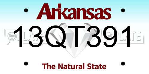 13QT391 Arkansas License Plate