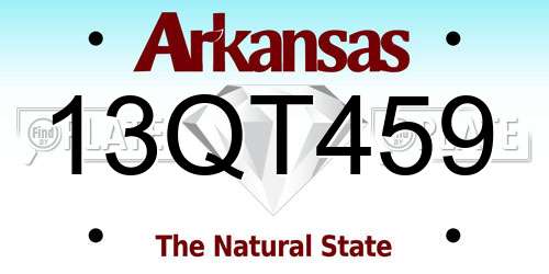 13QT459 Arkansas License Plate