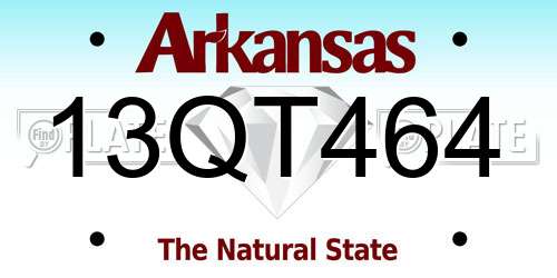 13QT464 Arkansas License Plate