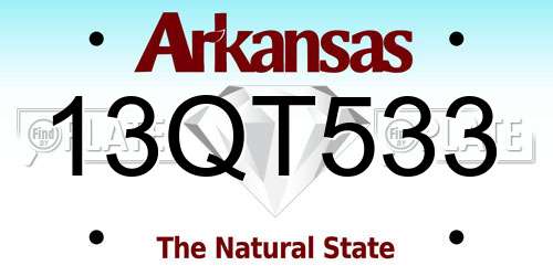 13QT533 Arkansas License Plate