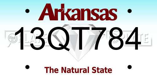 13QT784 Arkansas License Plate