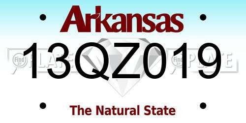 13QZ019 Arkansas License Plate