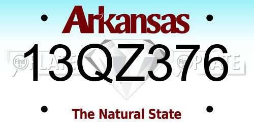 13QZ376 Arkansas License Plate