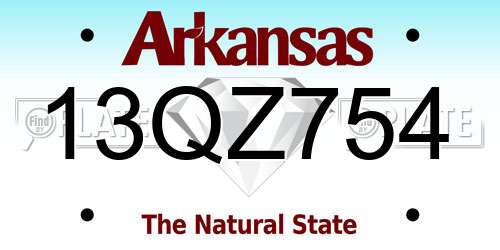 13QZ754 Arkansas License Plate