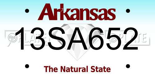 13SA652 Arkansas License Plate