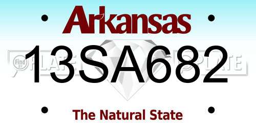 13SA682 Arkansas License Plate
