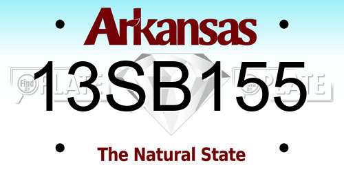 13SB155 Arkansas License Plate