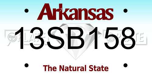 13SB158 Arkansas License Plate