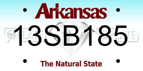 13SB185 Arkansas License Plate