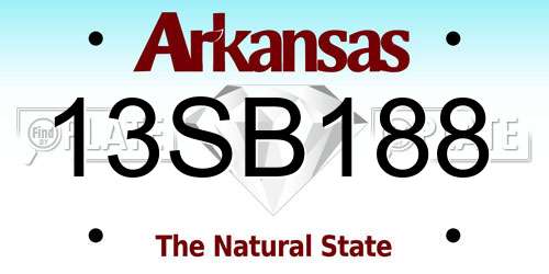 13SB188 Arkansas License Plate