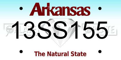 13SS155 Arkansas License Plate