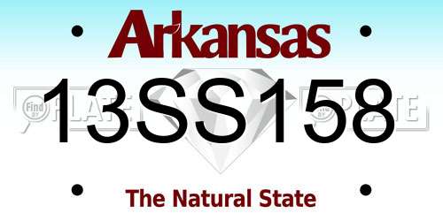 13SS158 Arkansas License Plate
