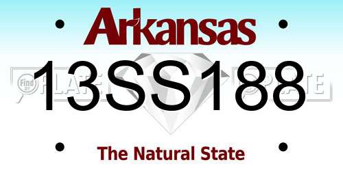 13SS188 Arkansas License Plate