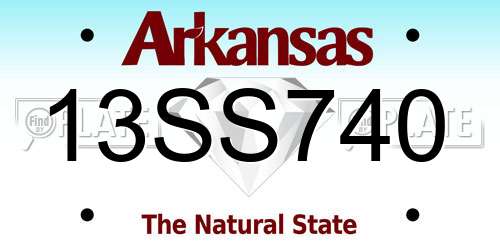 13SS740 Arkansas License Plate