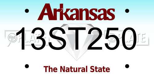 13ST250 Arkansas License Plate