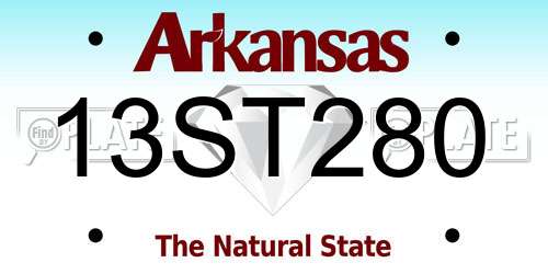 13ST280 Arkansas License Plate
