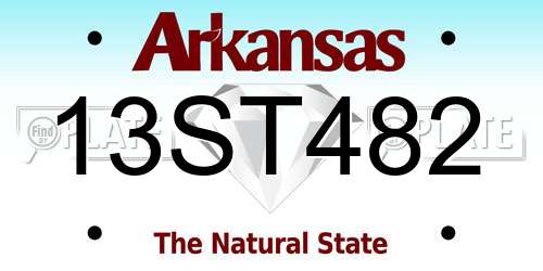 13ST482 Arkansas License Plate