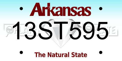 13ST595 Arkansas License Plate