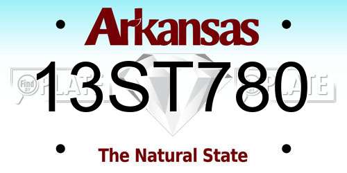 13ST780 Arkansas License Plate
