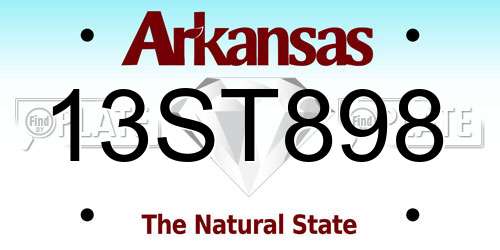 13ST898 Arkansas License Plate