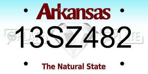 13SZ482 Arkansas License Plate