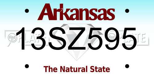 13SZ595 Arkansas License Plate