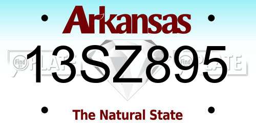 13SZ895 Arkansas License Plate